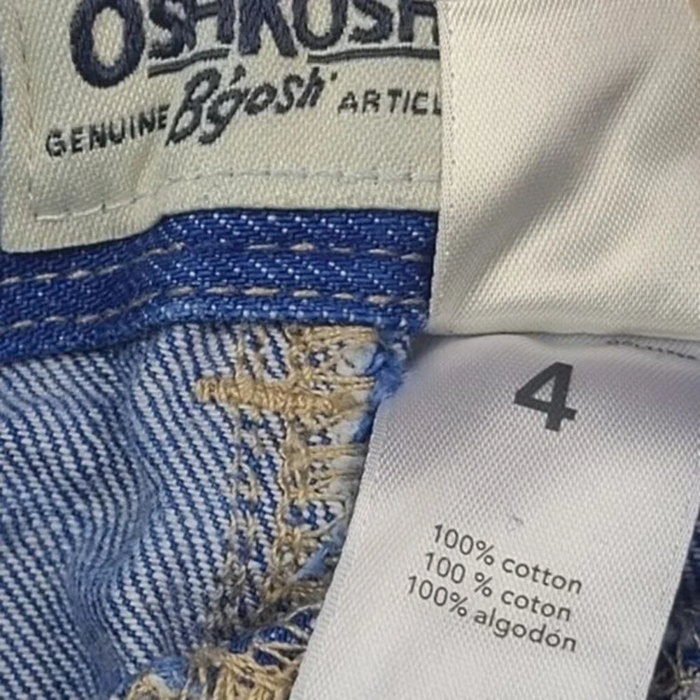 OshKosh Bgosh Toddler Girl Adjustable Waist Short Denim Jean Size 4